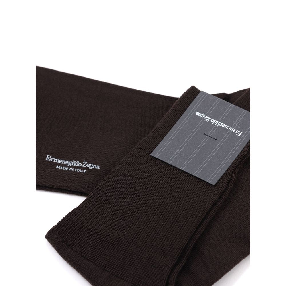ZEGNA Brown Wool Men's Socks