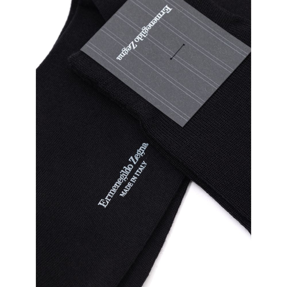 ZEGNA Black Wool Men's Socks