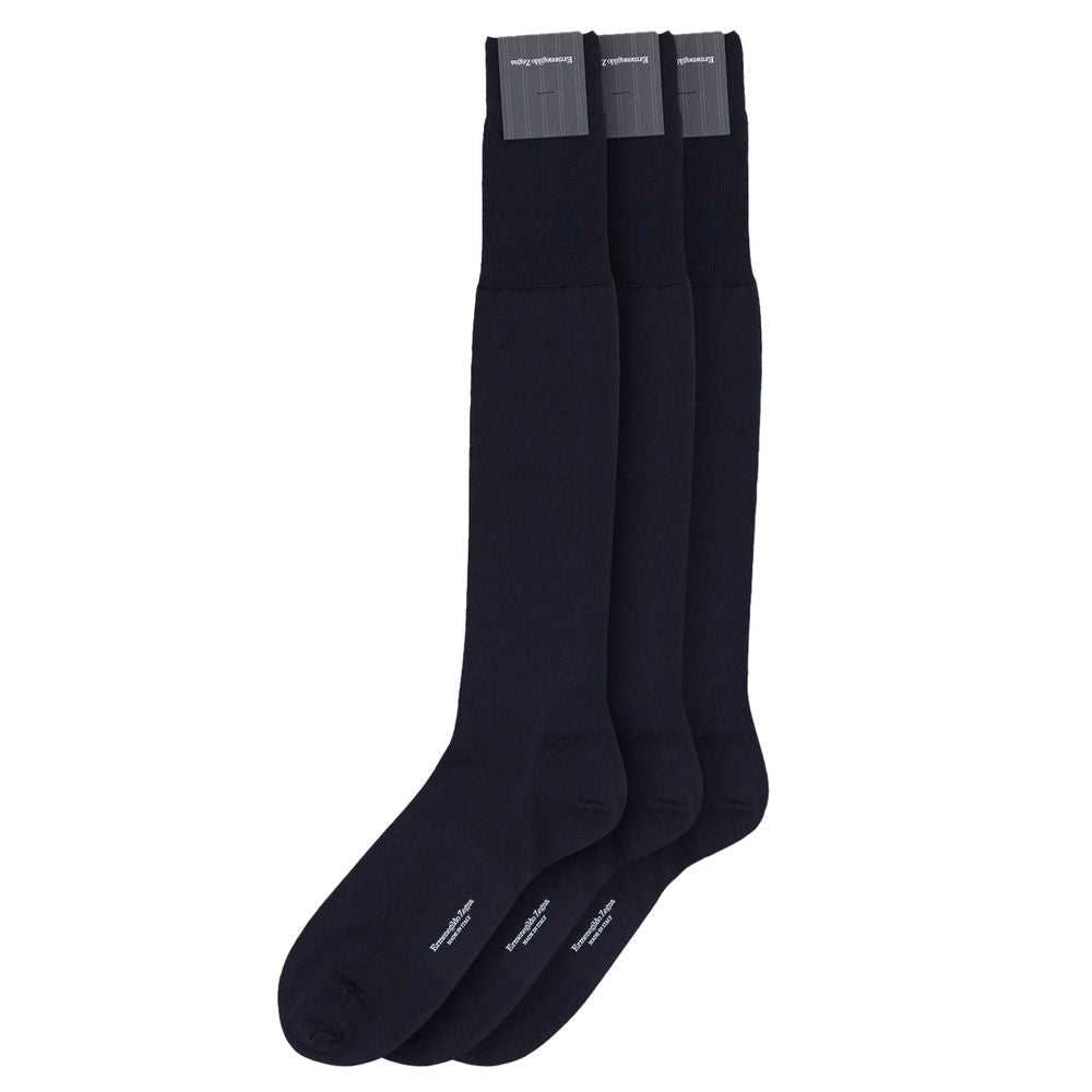 ZEGNA Navy Blue Wool Men's Socks
