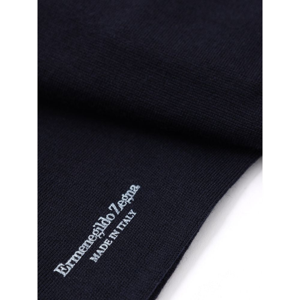 ZEGNA Navy Blue Wool Men's Socks