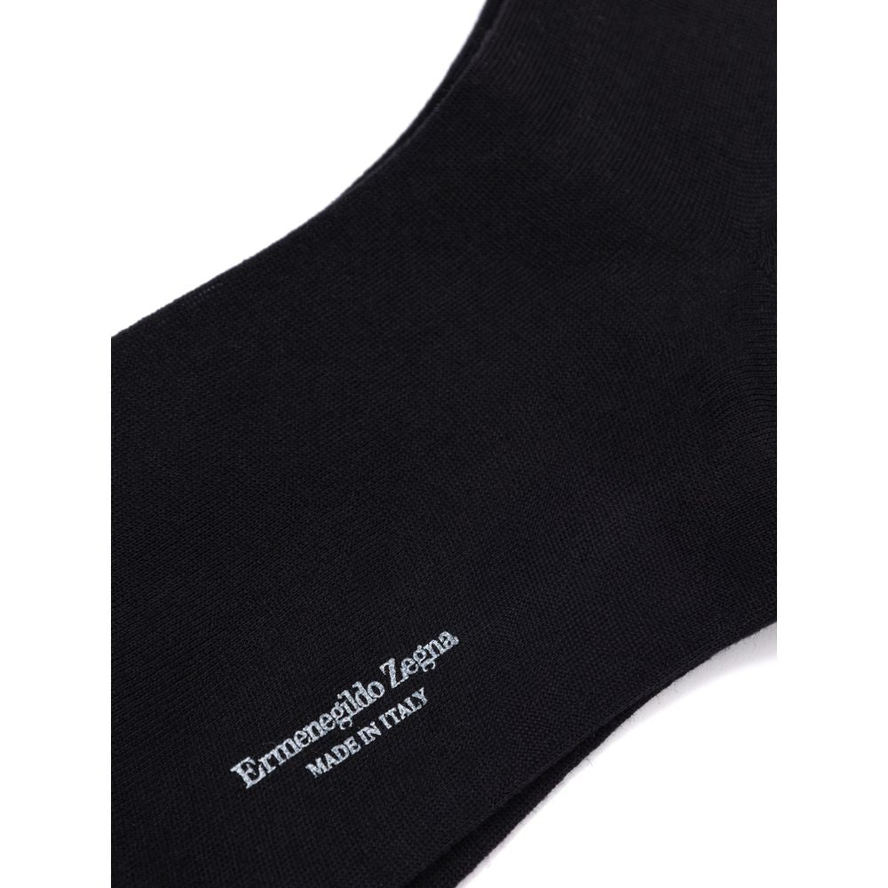 ZEGNA Black Wool Men's Socks