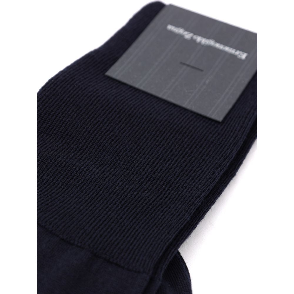 ZEGNA Navy Blue Wool Men's Socks