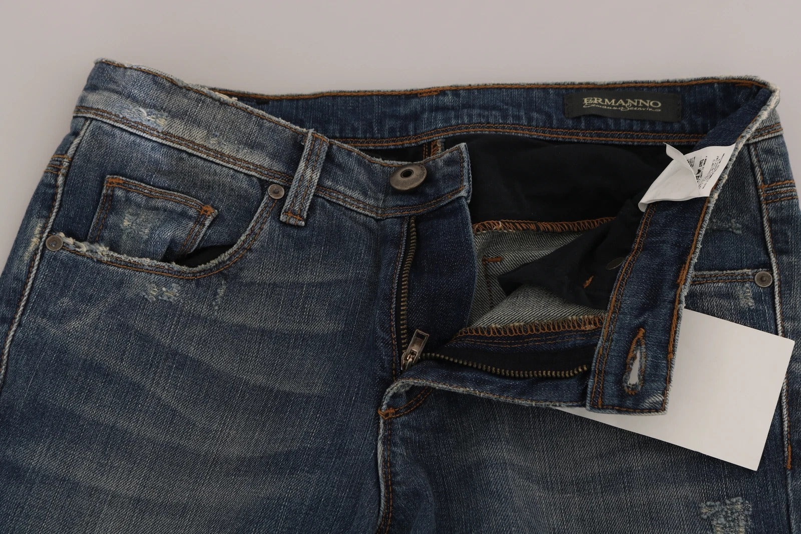 Ermanno Scervino Blue Washed Boot Cut Casual Denim Pants Women's Jeans