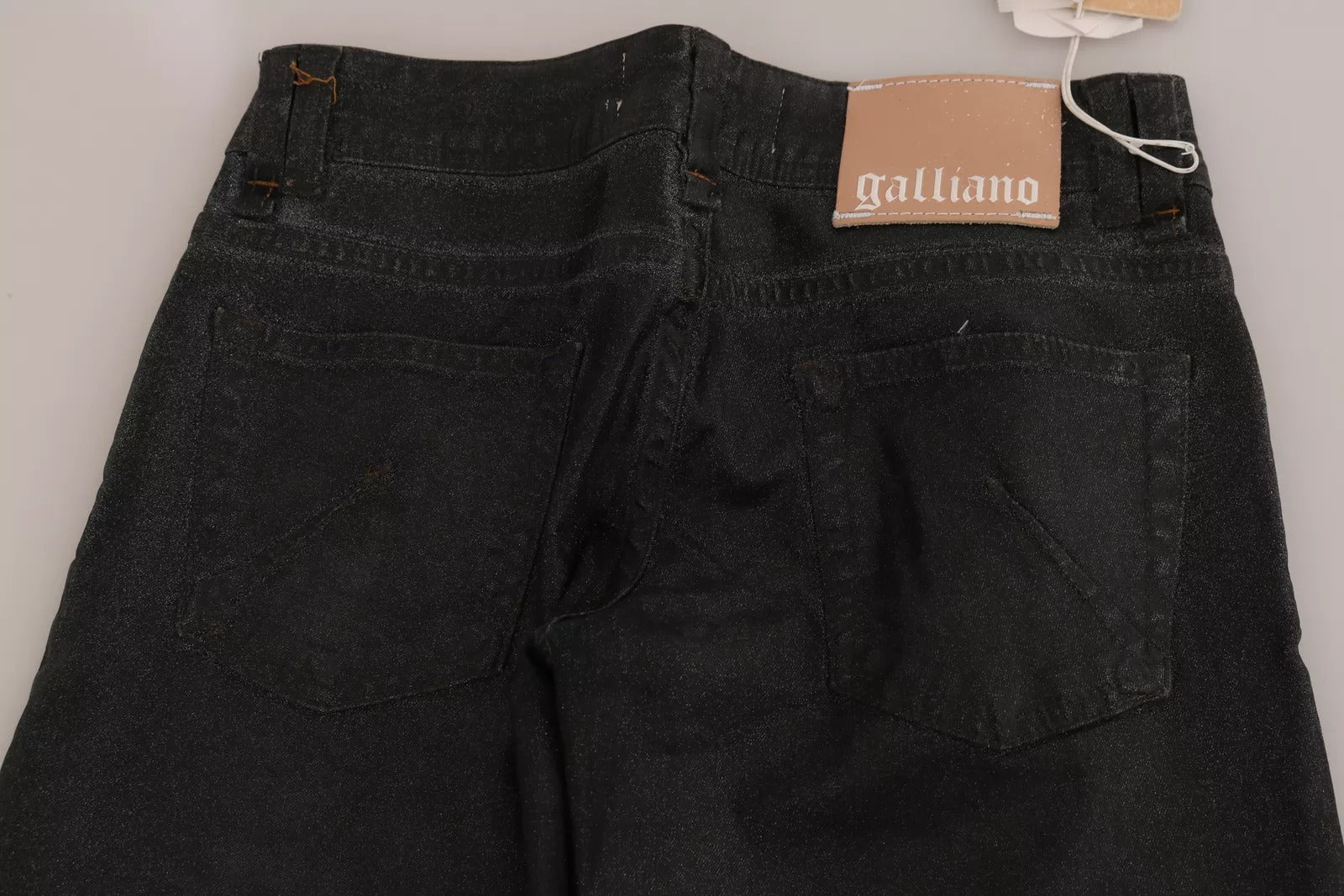 John Galliano Black Washed Low Waist Regular Leg Denim Women's Pants