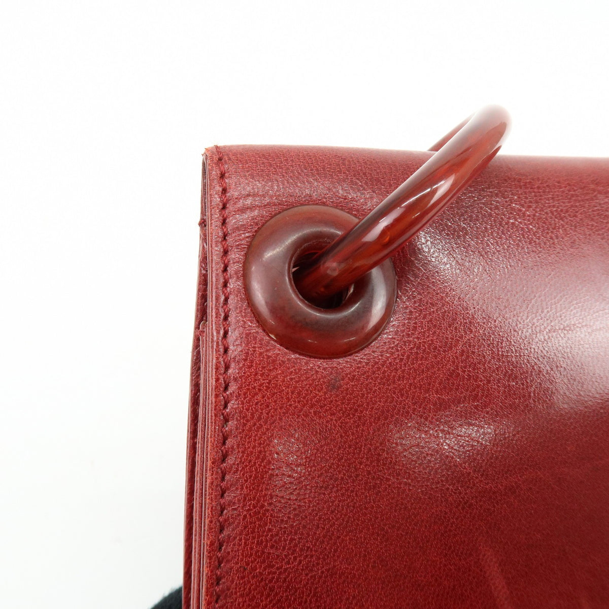 Prada Shoulder Leather Red Leather Shoulder Bag Bag (Pre-Owned)