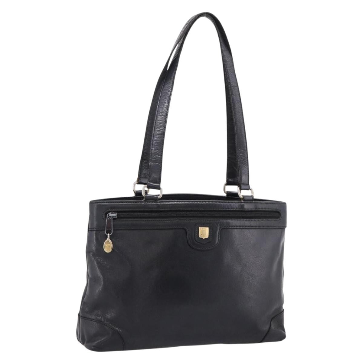 Celine Tote Leather Black Leather Tote Bag Bag (Pre-Owned)