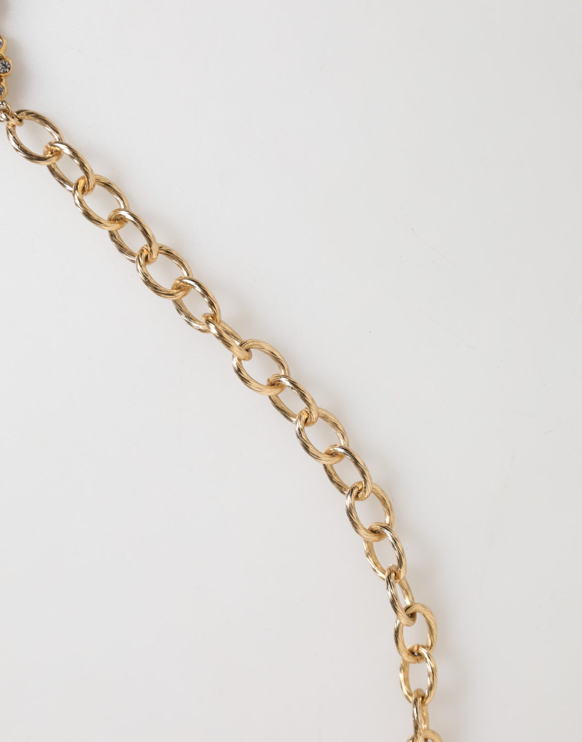 Dolce & Gabbana Gold Crystal Clock Pendant Statement Jewelry Women's Necklace