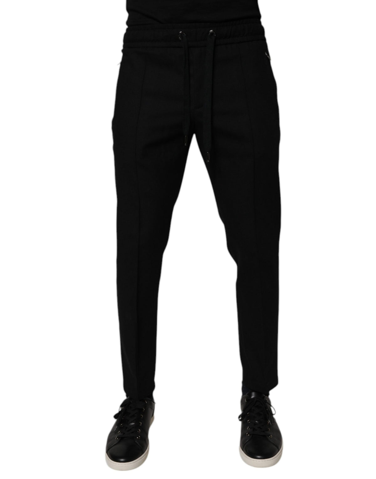Dolce & Gabbana Black Wool Skinny Jogger Men Trouser Men's Pants (Pre-Owned)