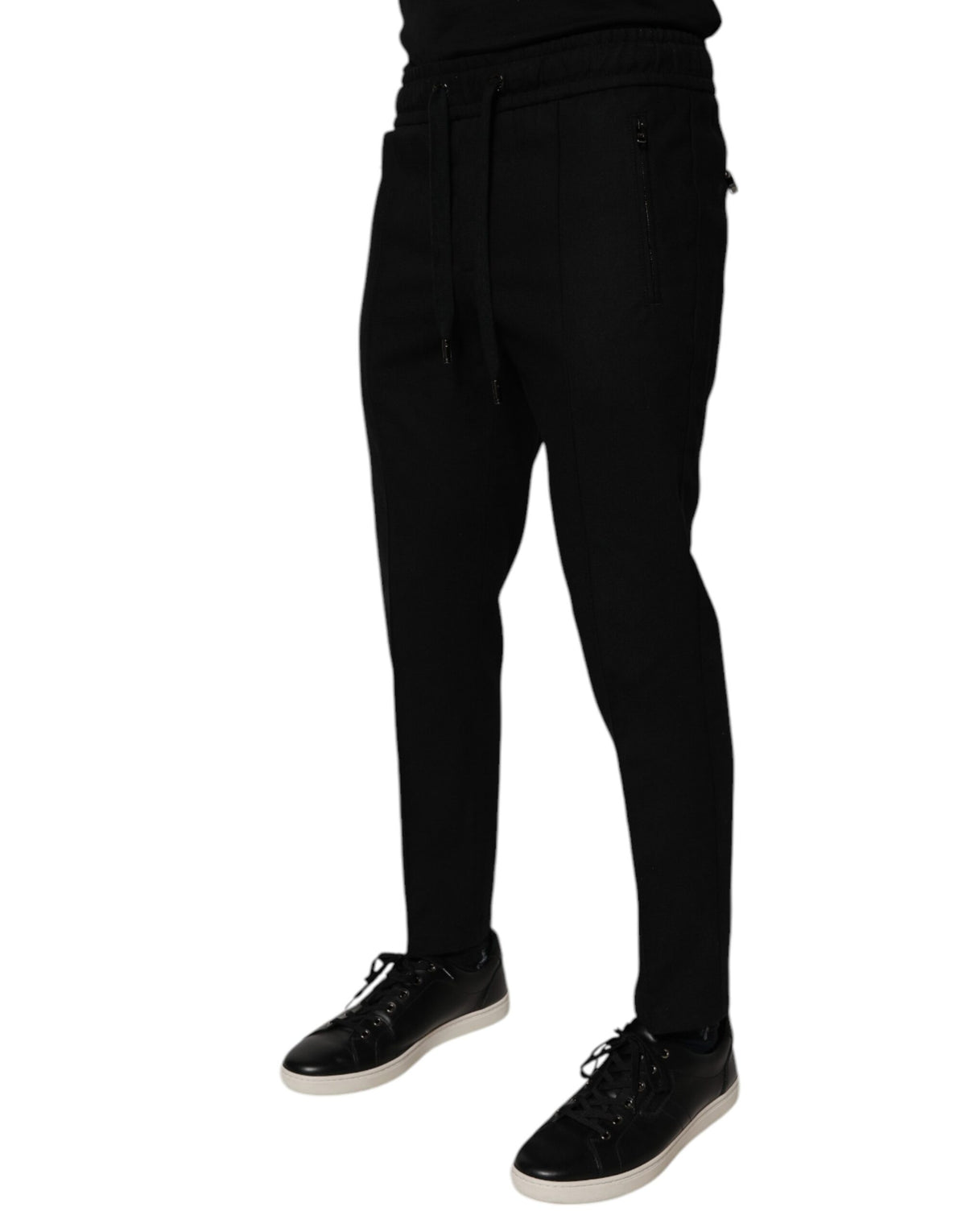 Dolce & Gabbana Black Wool Skinny Jogger Men Trouser Men's Pants (Pre-Owned)