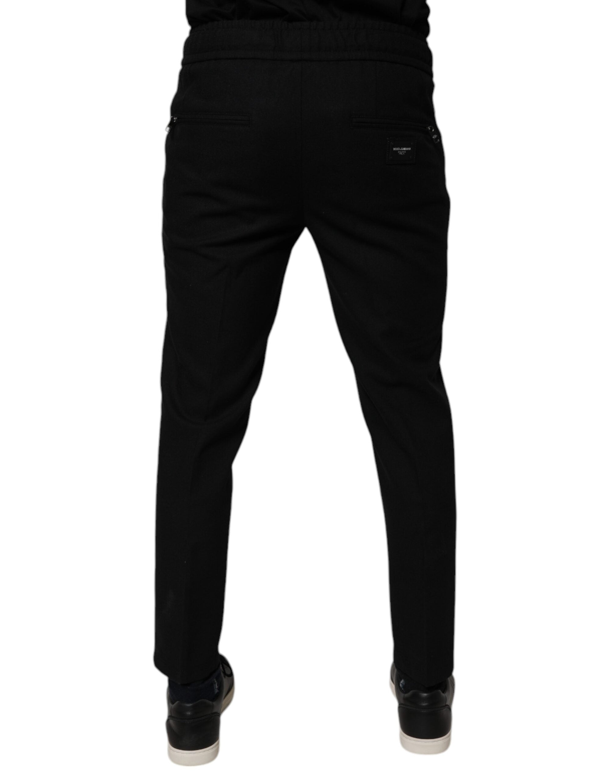 Dolce & Gabbana Black Wool Skinny Jogger Men Trouser Men's Pants (Pre-Owned)