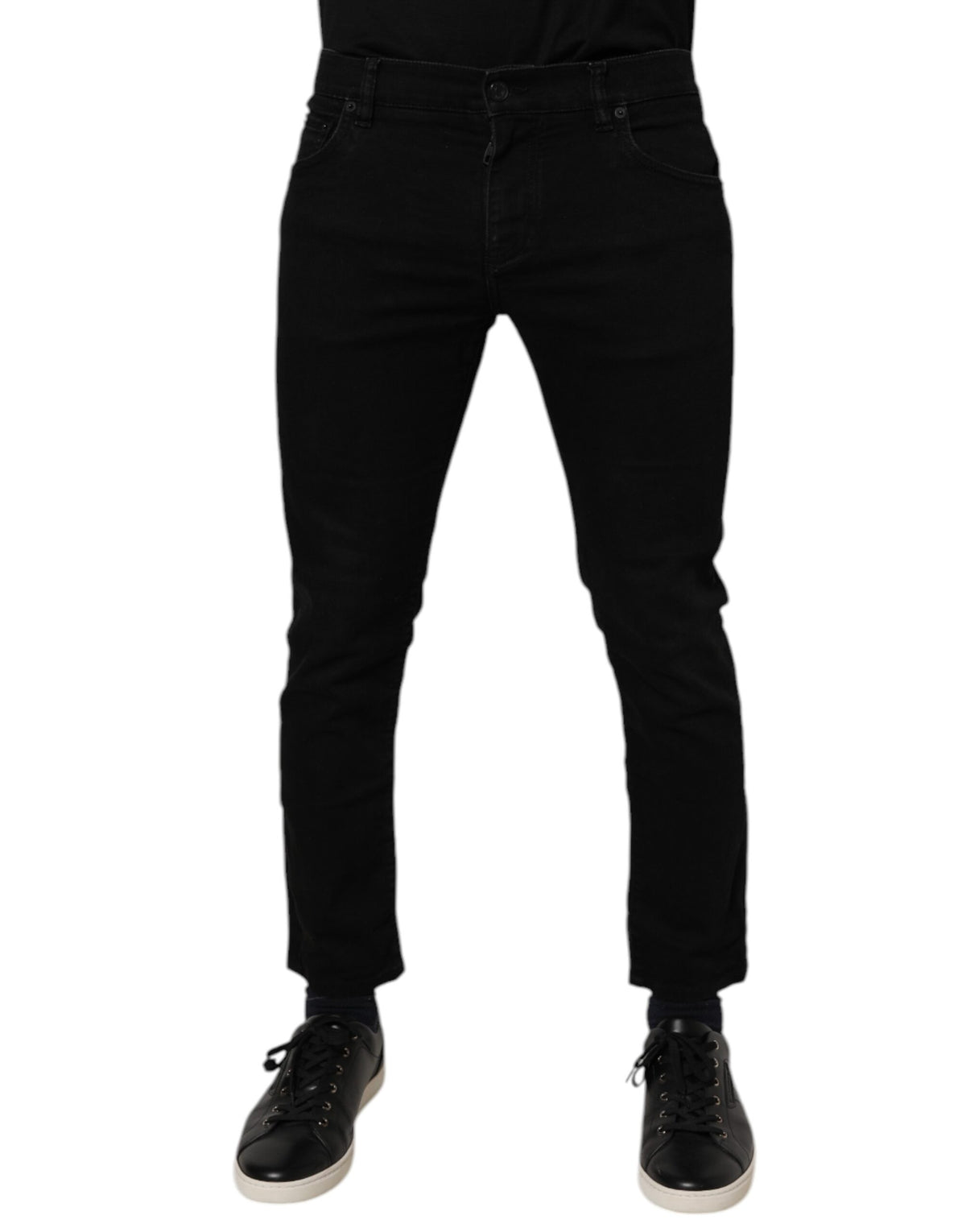 Dolce & Gabbana Black Cotton Stretch Skinny Men Denim Men's Jeans