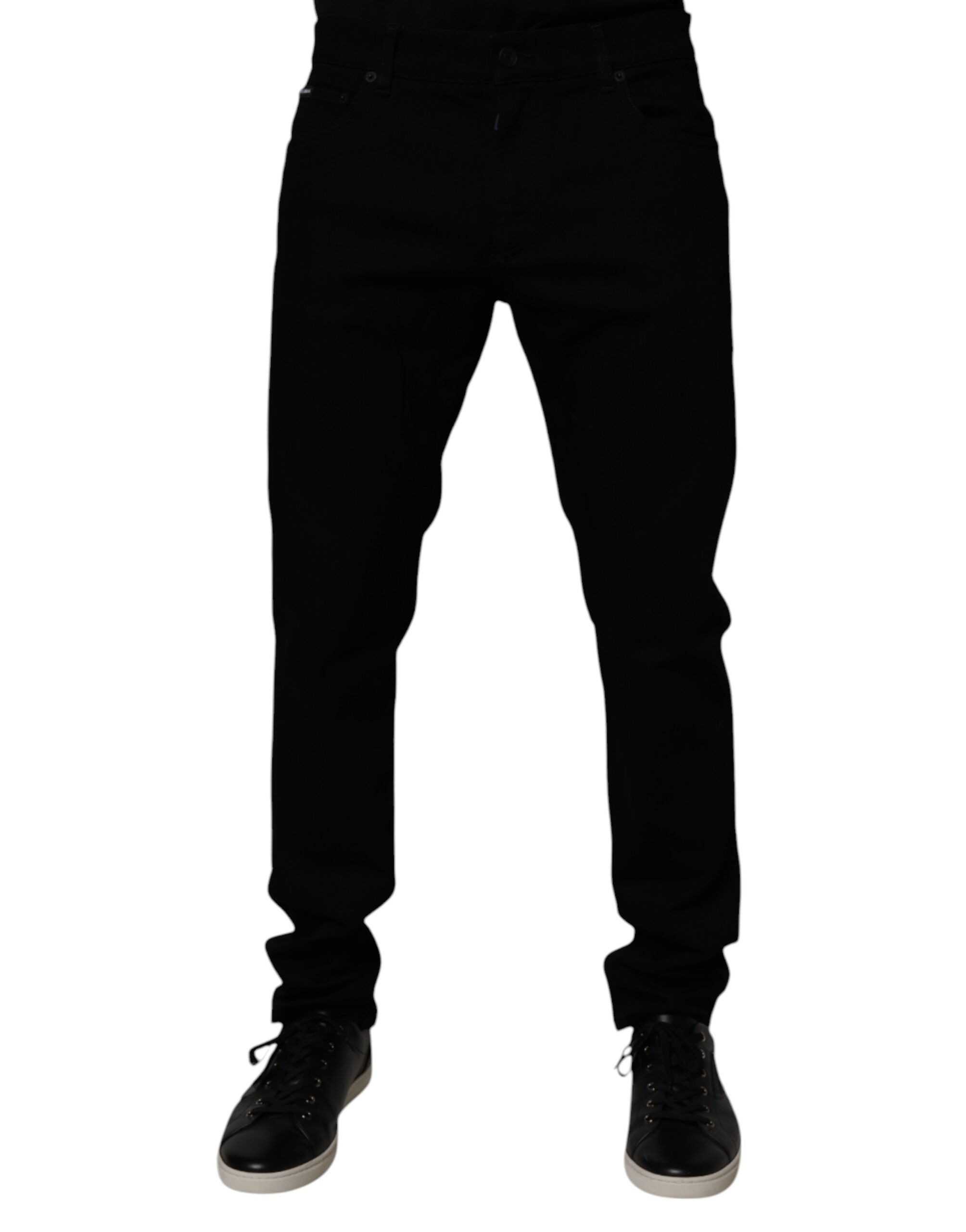 Dolce & Gabbana Black Cotton Stretch Skinny Men Denim Men's Jeans (Pre-Owned)