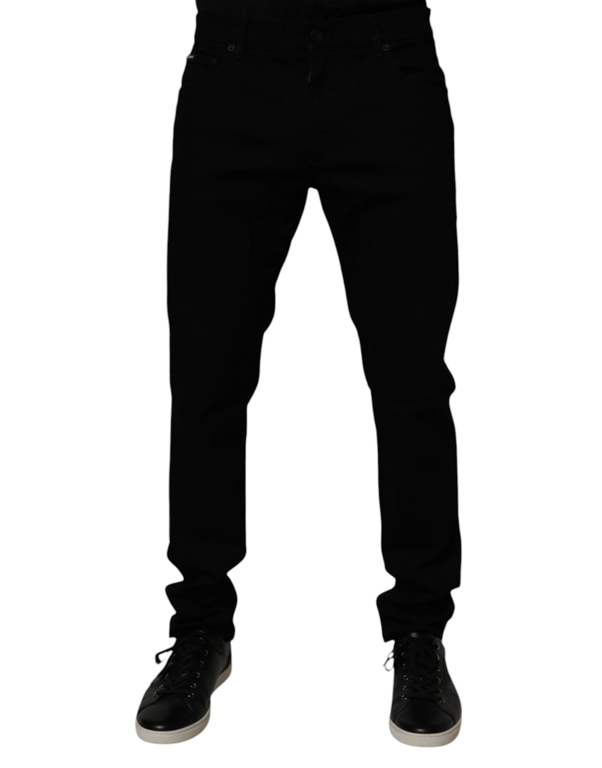 Dolce & Gabbana Black Cotton Stretch Skinny Men Denim Men's Jeans (Pre-Owned)