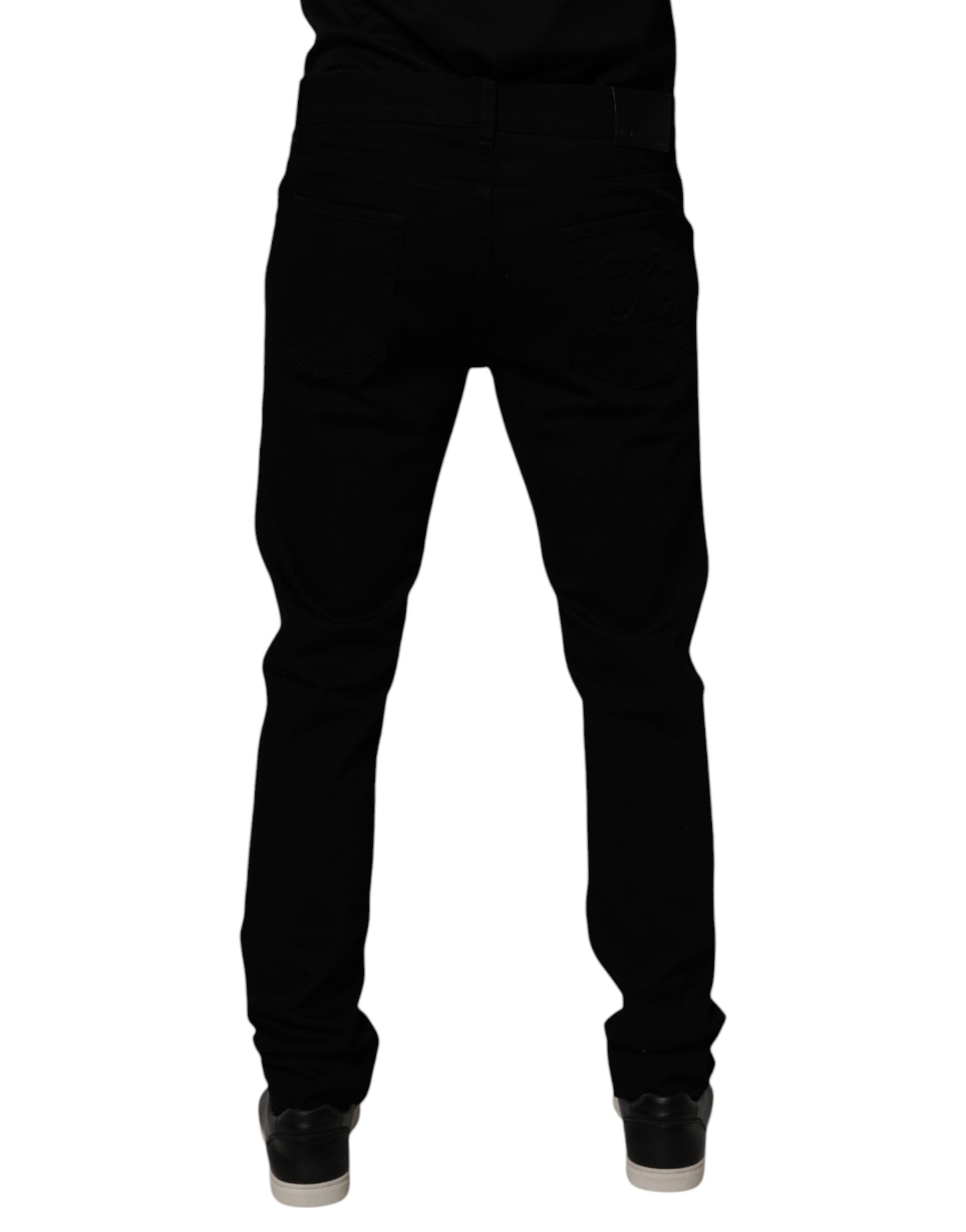 Dolce & Gabbana Black Cotton Stretch Skinny Men Denim Men's Jeans (Pre-Owned)