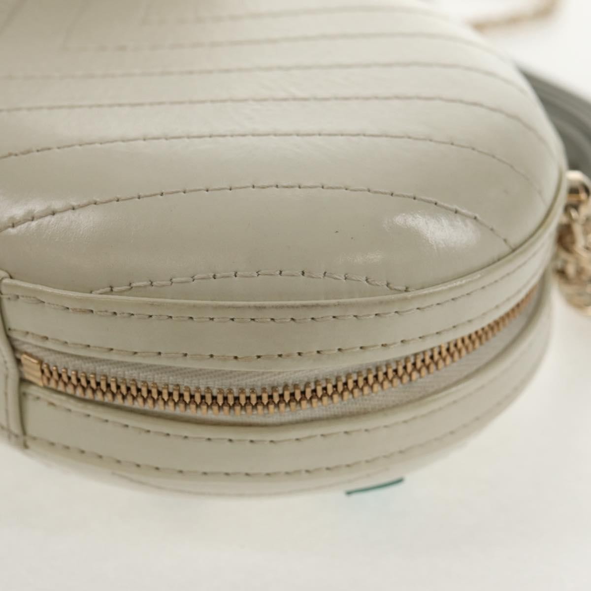 Chanel La Pausa Evening Chevron Lambskin With Applique White Leather Handbag (Pre-Owned)