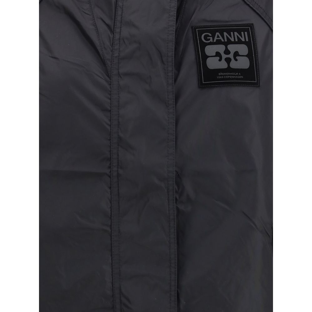 Ganni Black Nylon Shell Women's Jacket