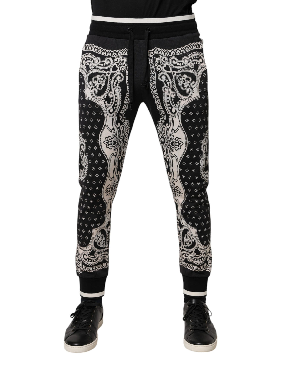 Dolce & Gabbana Black Cotton Bandana Jogger SweatMen's Men's Pants