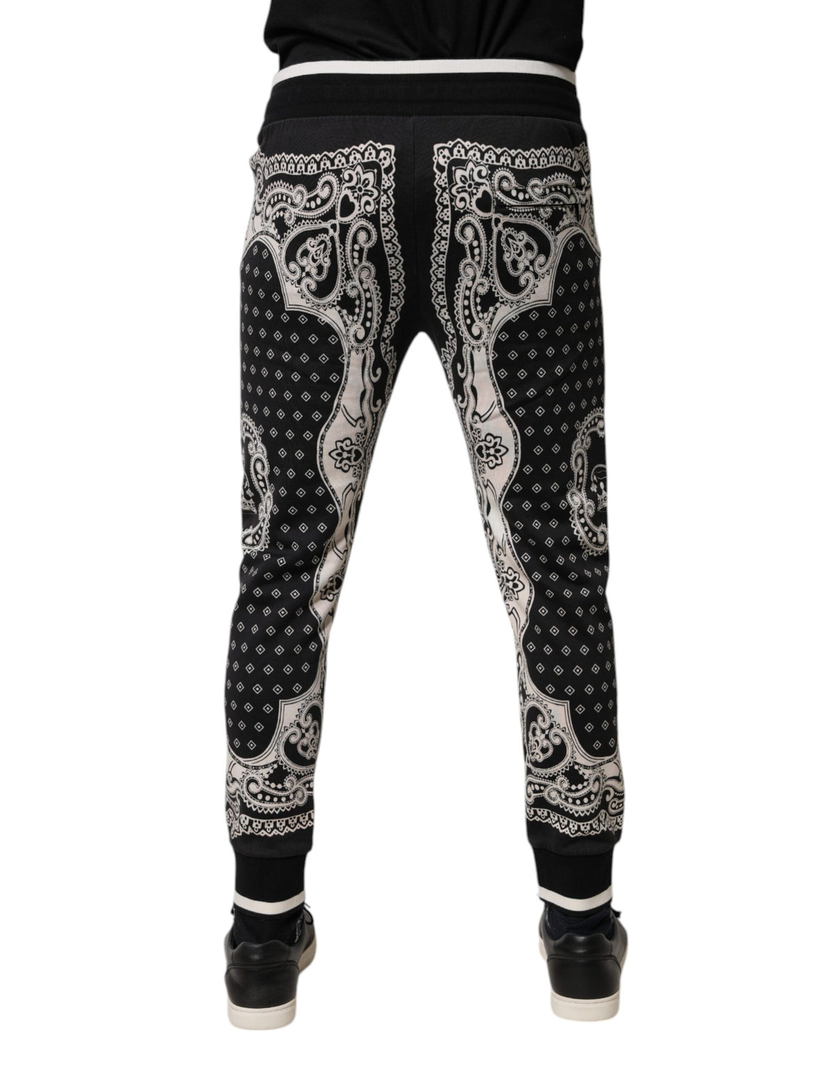 Dolce & Gabbana Black Cotton Bandana Jogger SweatMen's Men's Pants