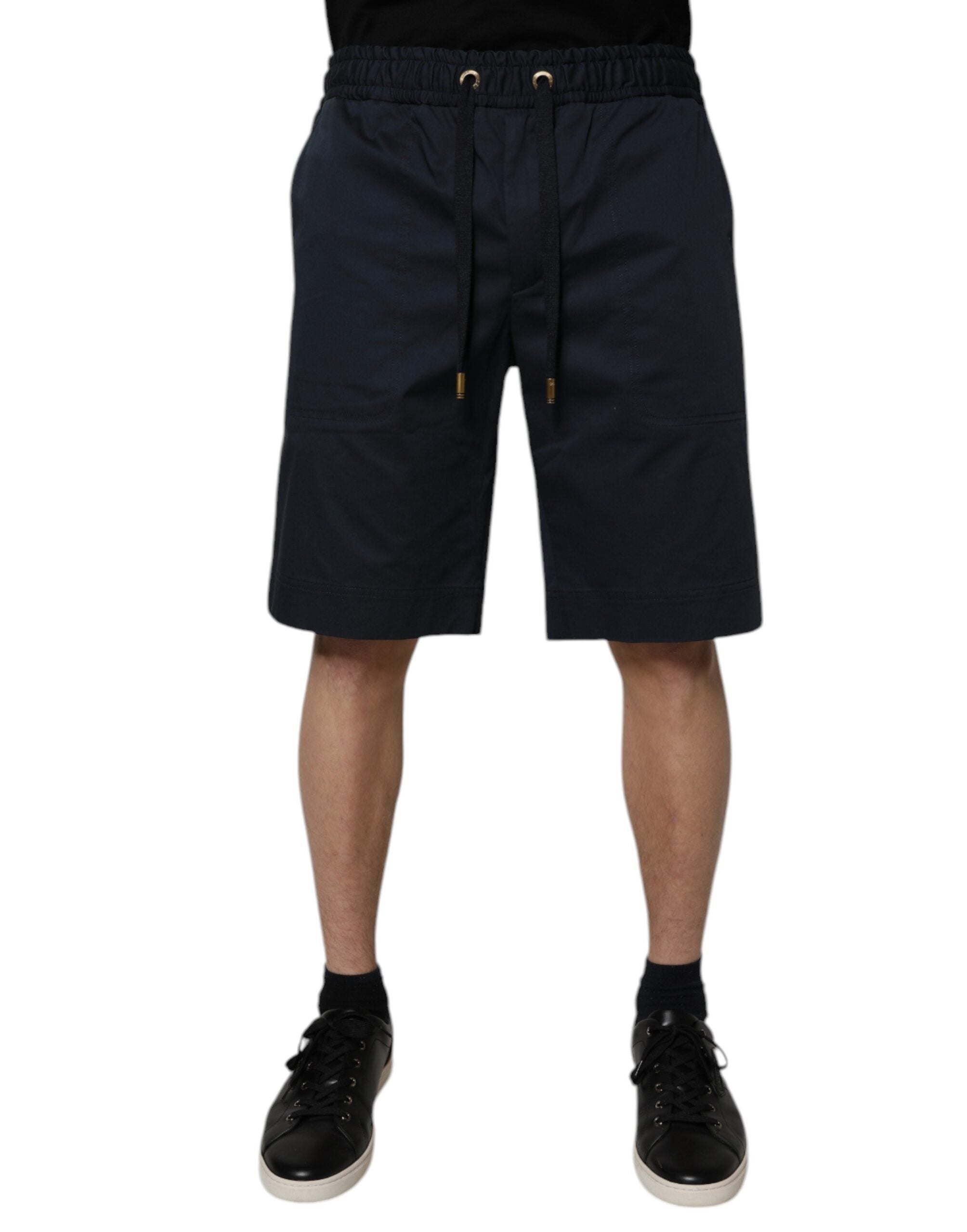 Dolce & Gabbana Navy Blue Cotton Stretch Men Bermuda Men's Shorts