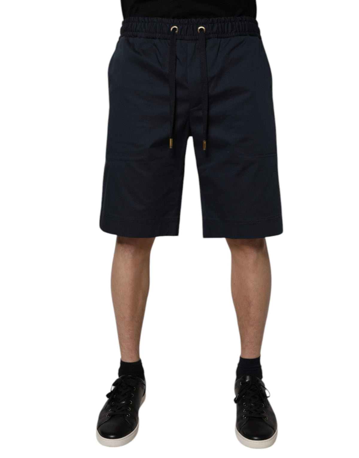 Dolce & Gabbana Navy Blue Cotton Stretch Men Bermuda Men's Shorts