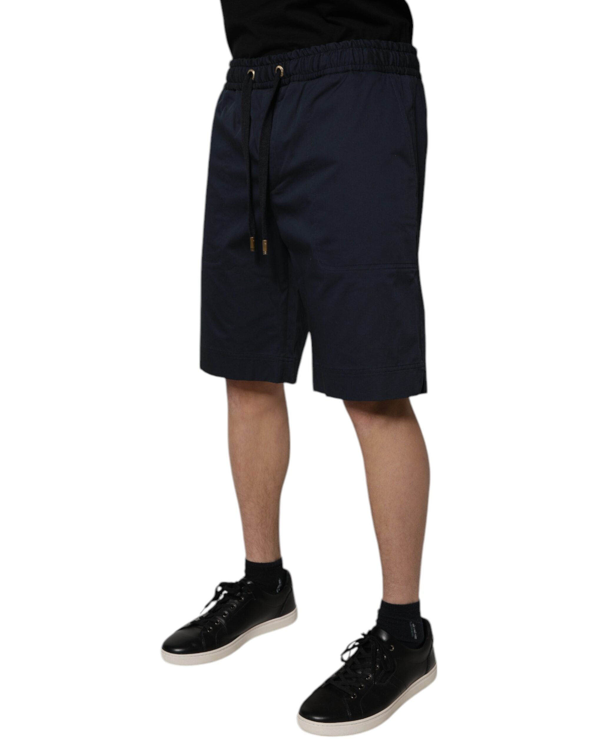 Dolce & Gabbana Navy Blue Cotton Stretch Men Bermuda Men's Shorts