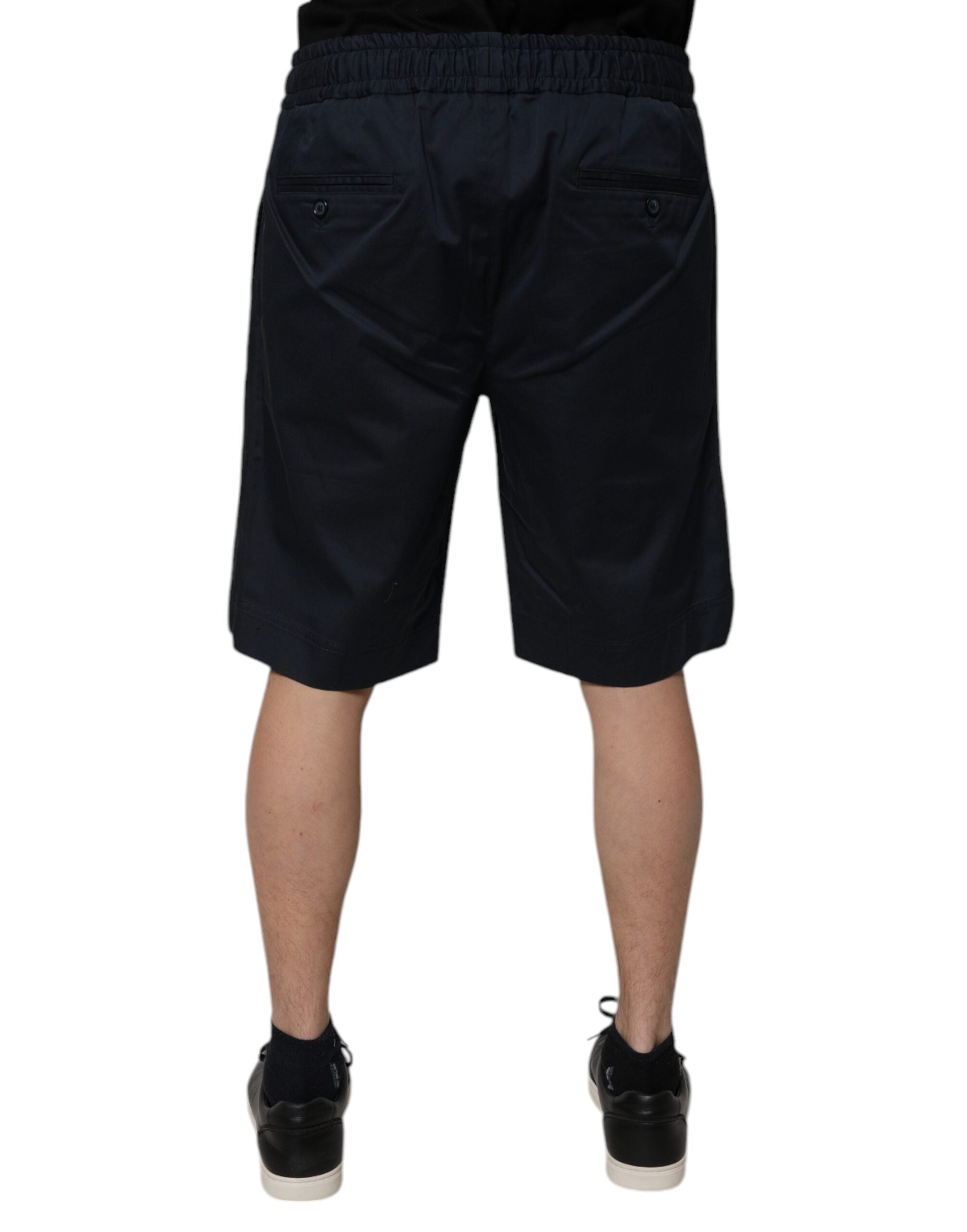 Dolce & Gabbana Navy Blue Cotton Stretch Men Bermuda Men's Shorts