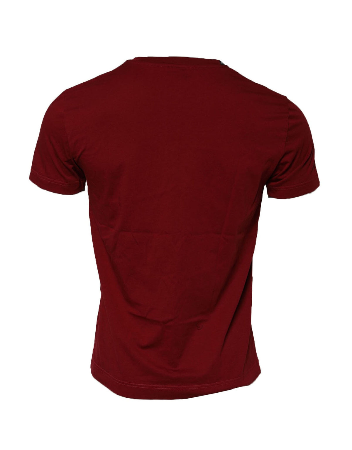 Dolce & Gabbana Maroon Cotton Crew Neck Short Sleeves Men's T-Shirt