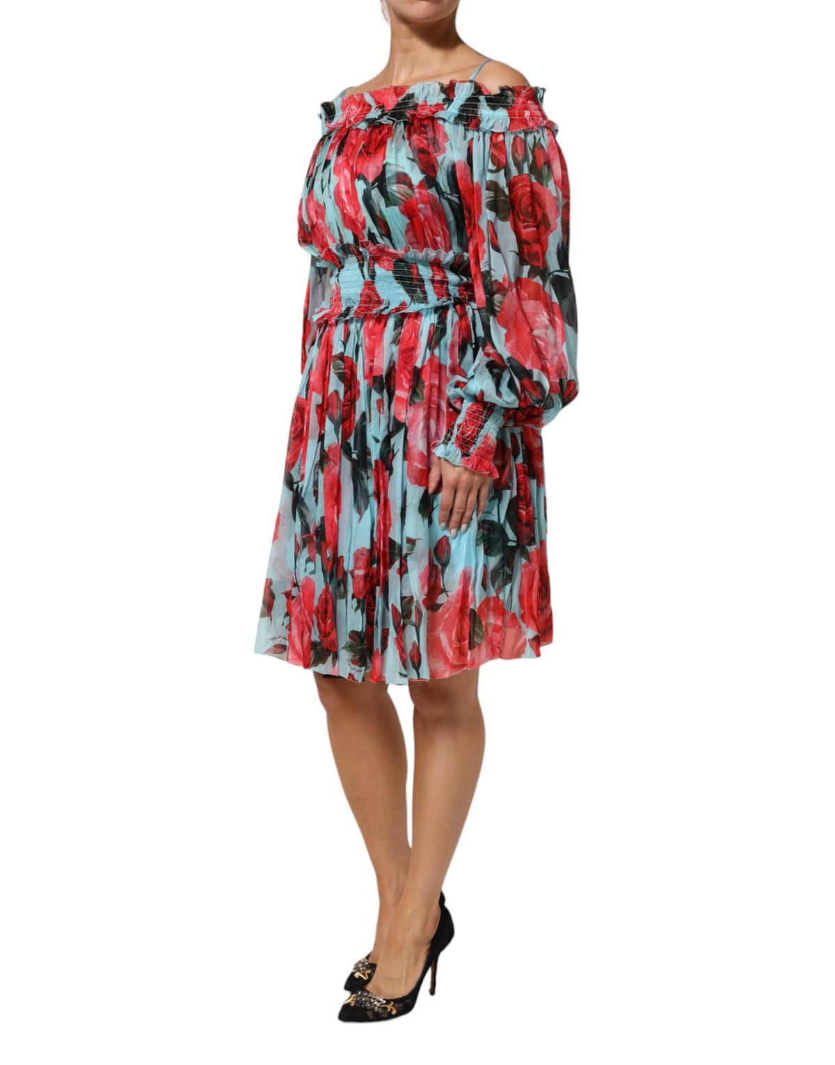 Dolce & Gabbana Multicolor Romantic Floral Silk Chiffon Women's Dress