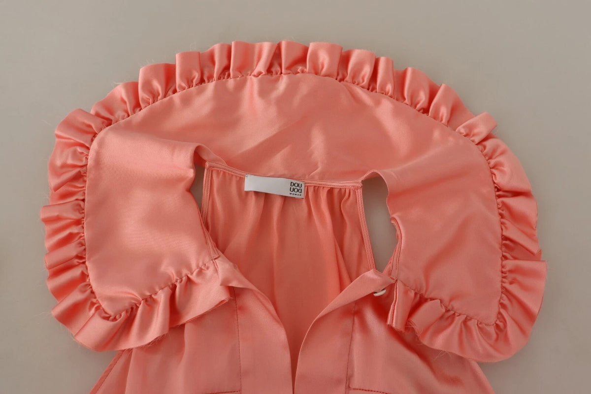 Dolce & Gabbana Pink Silk Stretch Sleeveless Collared Top Women's Blouse (Pre-Owned)