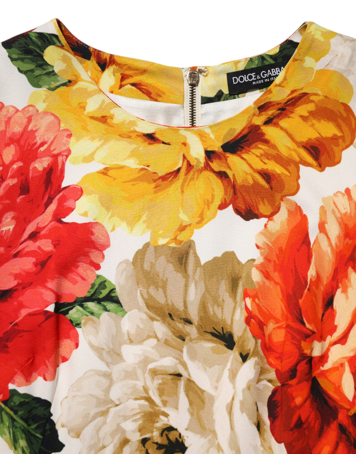 Dolce & Gabbana Multicolor Floral Print Viscose Sheath Women's Dress