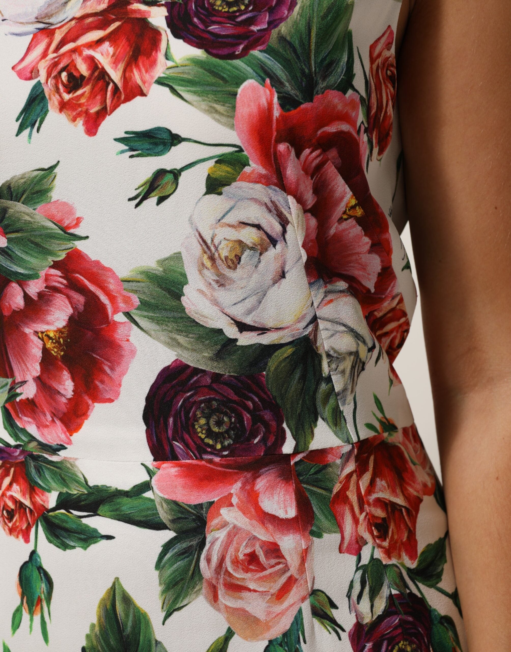 Dolce & Gabbana Multicolor Floral Print Viscose Sheath Women's Dress