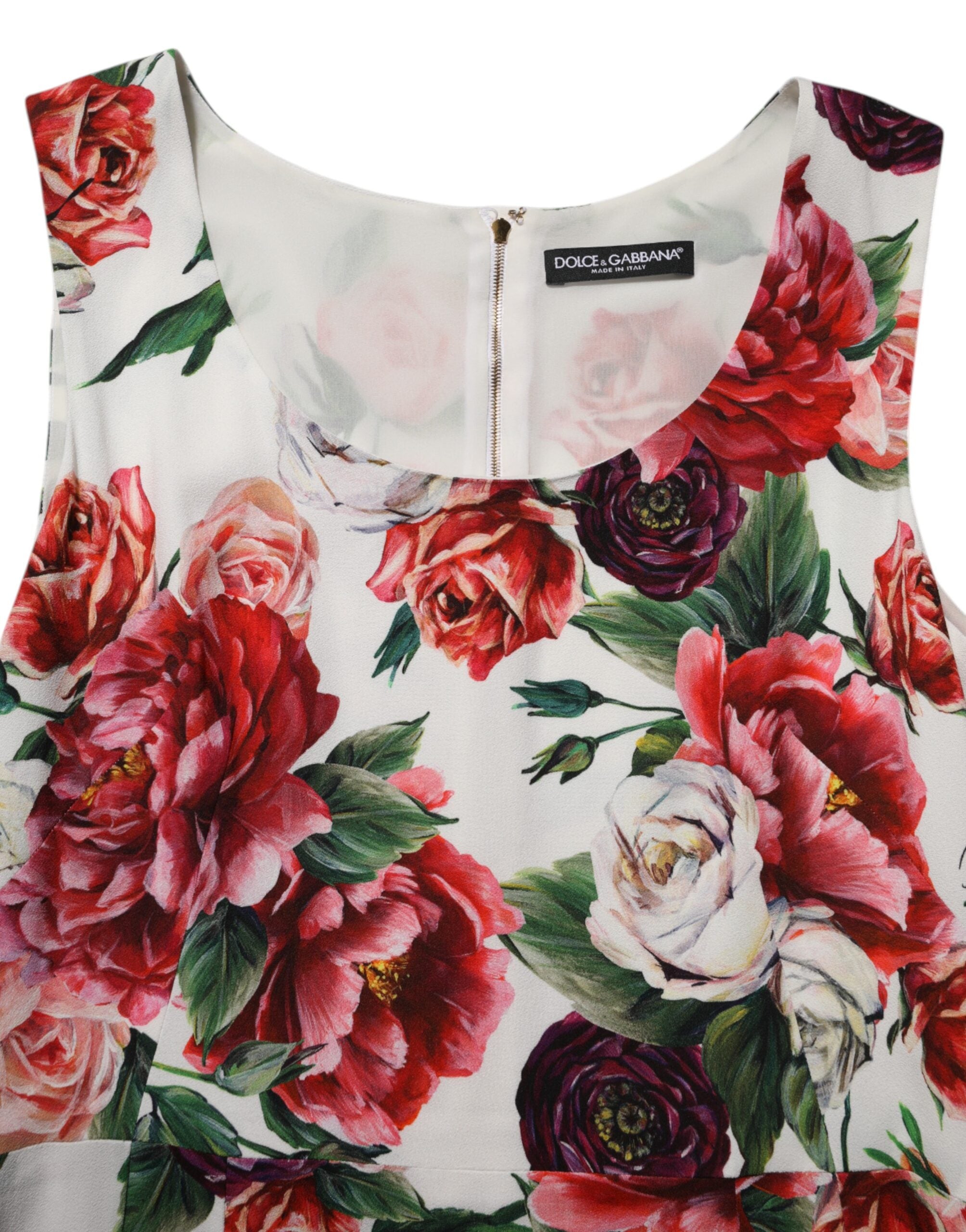 Dolce & Gabbana Multicolor Floral Print Viscose Sheath Women's Dress