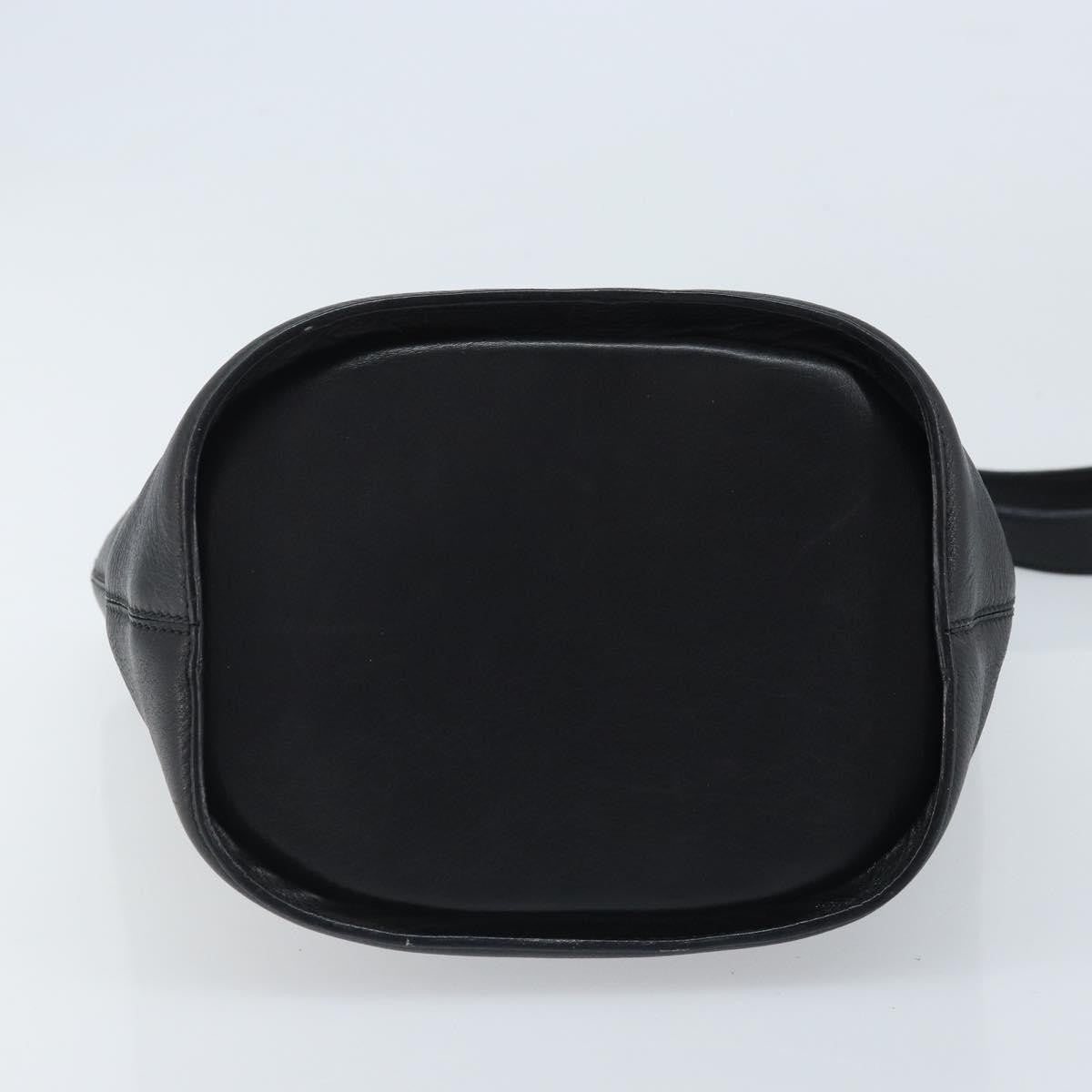 Celine Circle Logo Leather Black Leather Handbag (Pre-Owned)