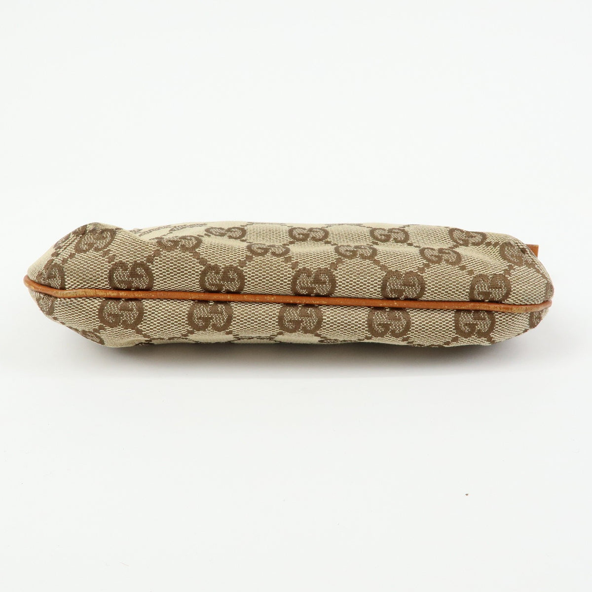 Gucci Zip Wristlet Gg Canvas Beige Canvas Clutche & Pouche Bag (Pre-Owned)