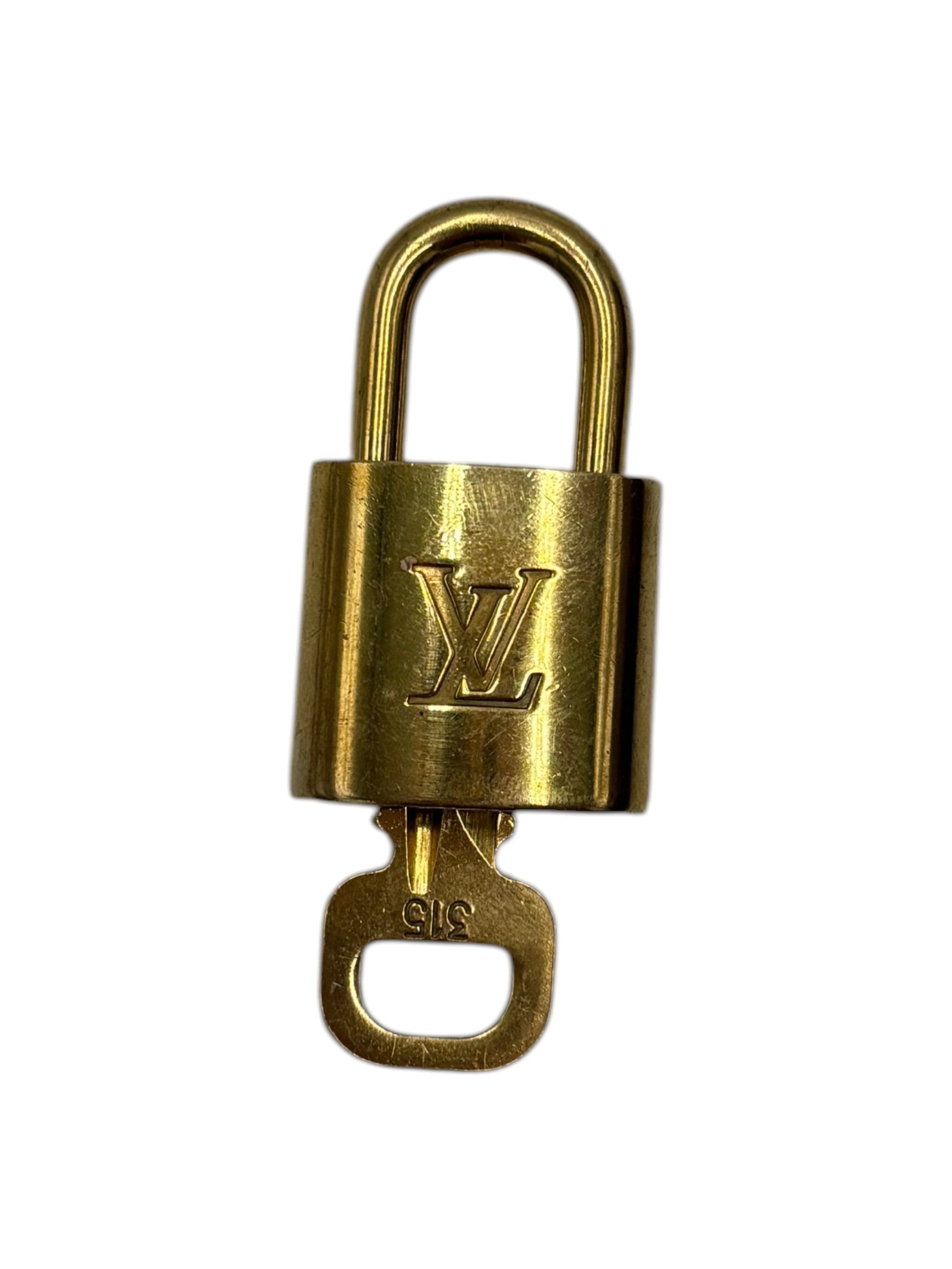 Louis Vuitton Padlock And Key Logo Cufflinks Metal Gold Metal Charms And Keychains Accessory (Pre-Owned)
