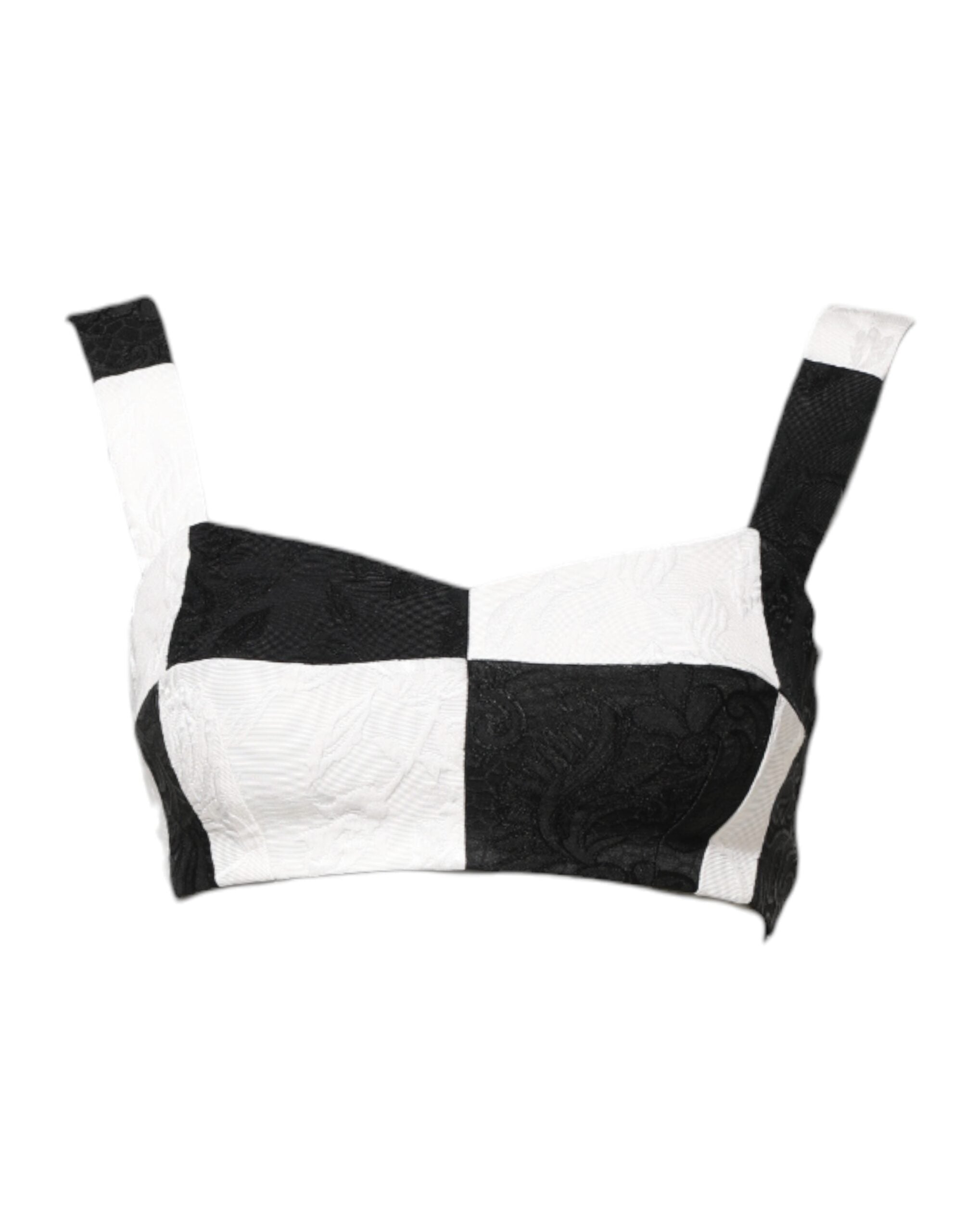 Dolce & Gabbana Black White Cropped Bustier Corset Bra Women's Top (Pre-Owned)
