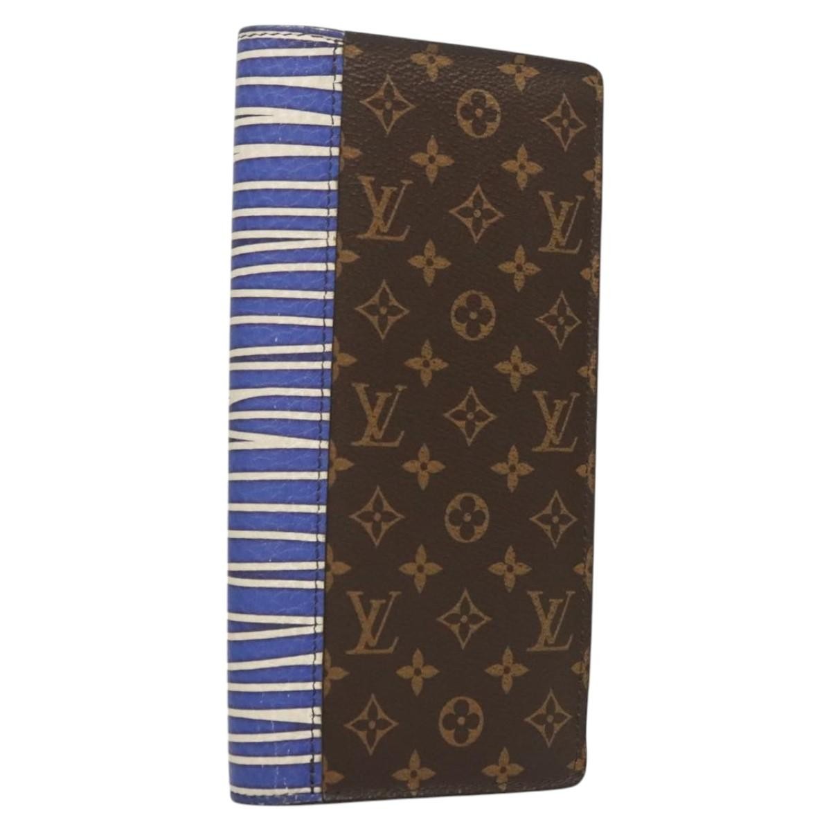 Louis Vuitton Porte Feuille Brother Patchwork Blue Canvas Wallets Accessory (Pre-Owned)