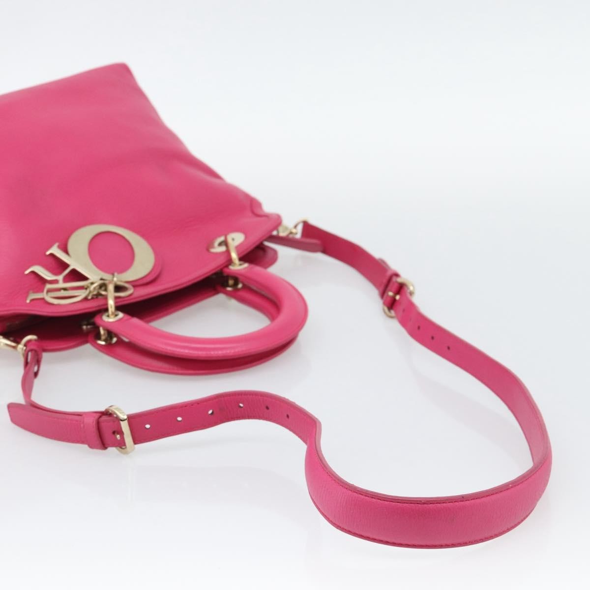 Christian Dior Granville Satchel Leather Pink Leather Handbag (Pre-Owned)