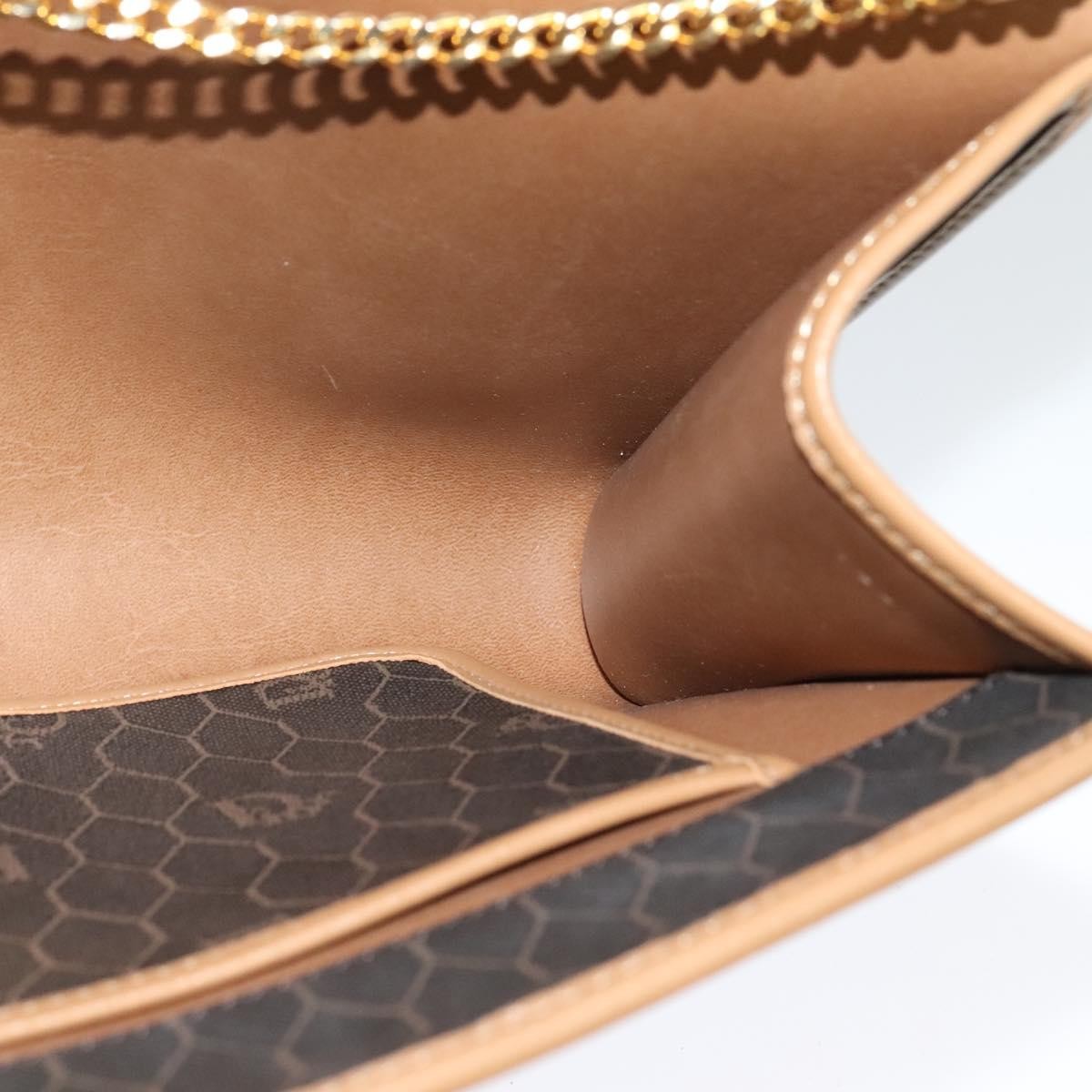 Christian Dior Vintage Honeycomb Chain Canvas Black Canvas Shoulder Bag Bag (Pre-Owned)
