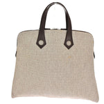 Hermès Heeboo Beige Canvas Handbag (Pre-Owned)