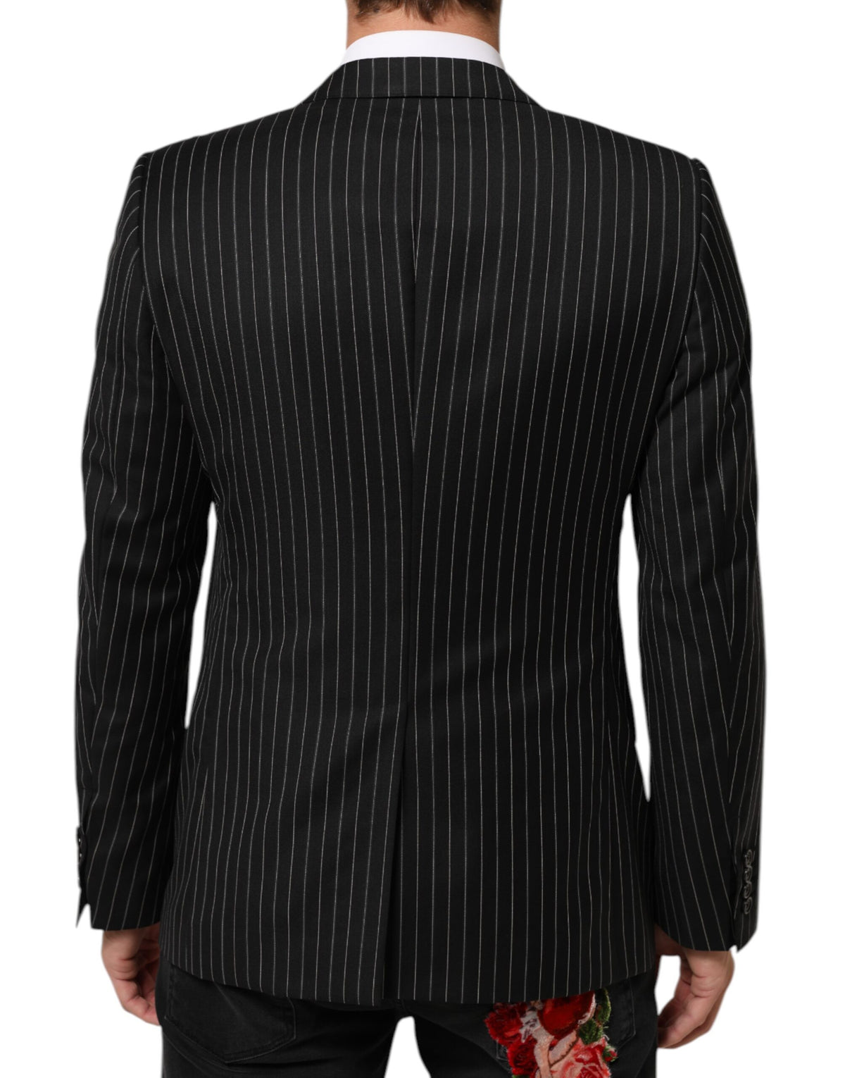 Dolce & Gabbana Dark Gray Stripes MARTINI 1 Button Suit Men's Blazer