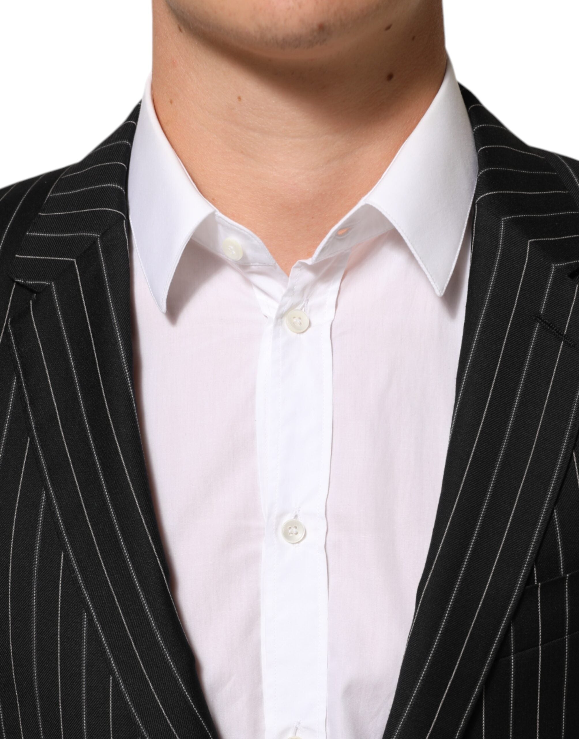 Dolce & Gabbana Dark Gray Stripes MARTINI 1 Button Suit Men's Blazer