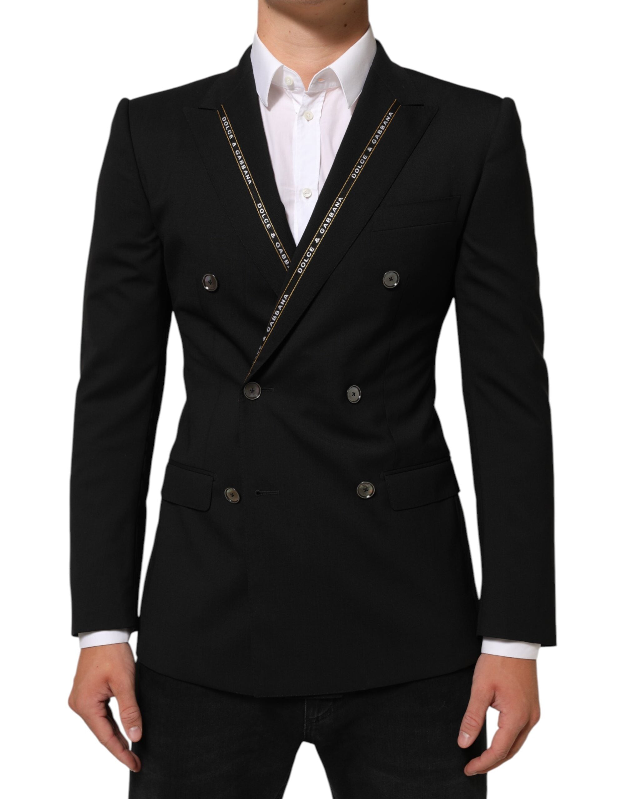 Dolce & Gabbana Black SICILIA Double Breasted Jacket Men's Blazer