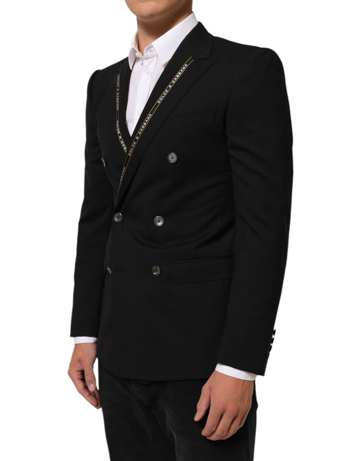 Dolce & Gabbana Black SICILIA Double Breasted Jacket Men's Blazer