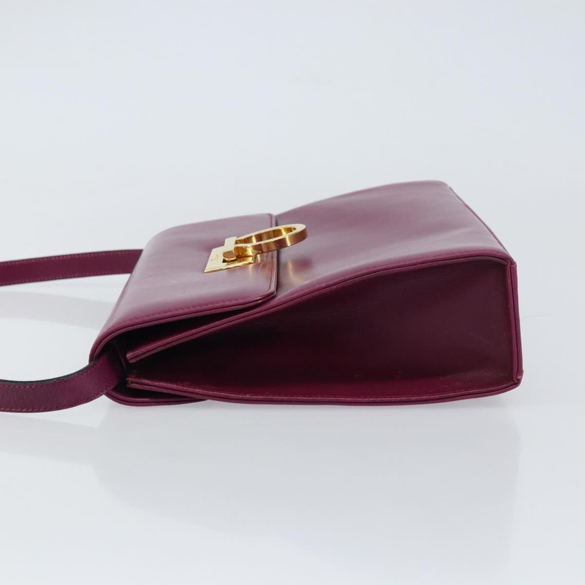 Salvatore Ferragamo Gancini Leather Purple Leather Shoulder Bag Bag (Pre-Owned)