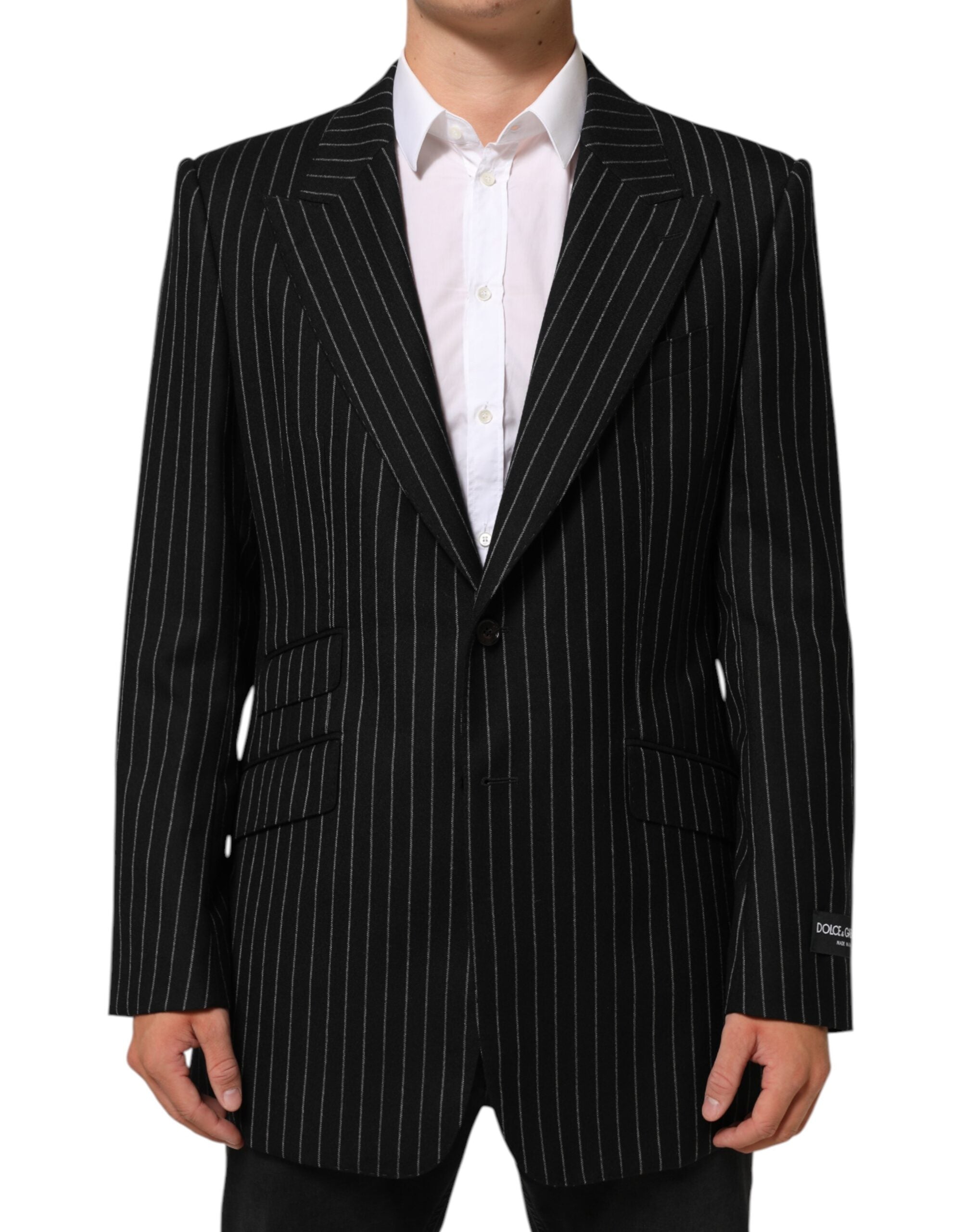 Dolce & Gabbana Dark Gray Stripes 2 Buttons Suit Jacket Men's Blazer