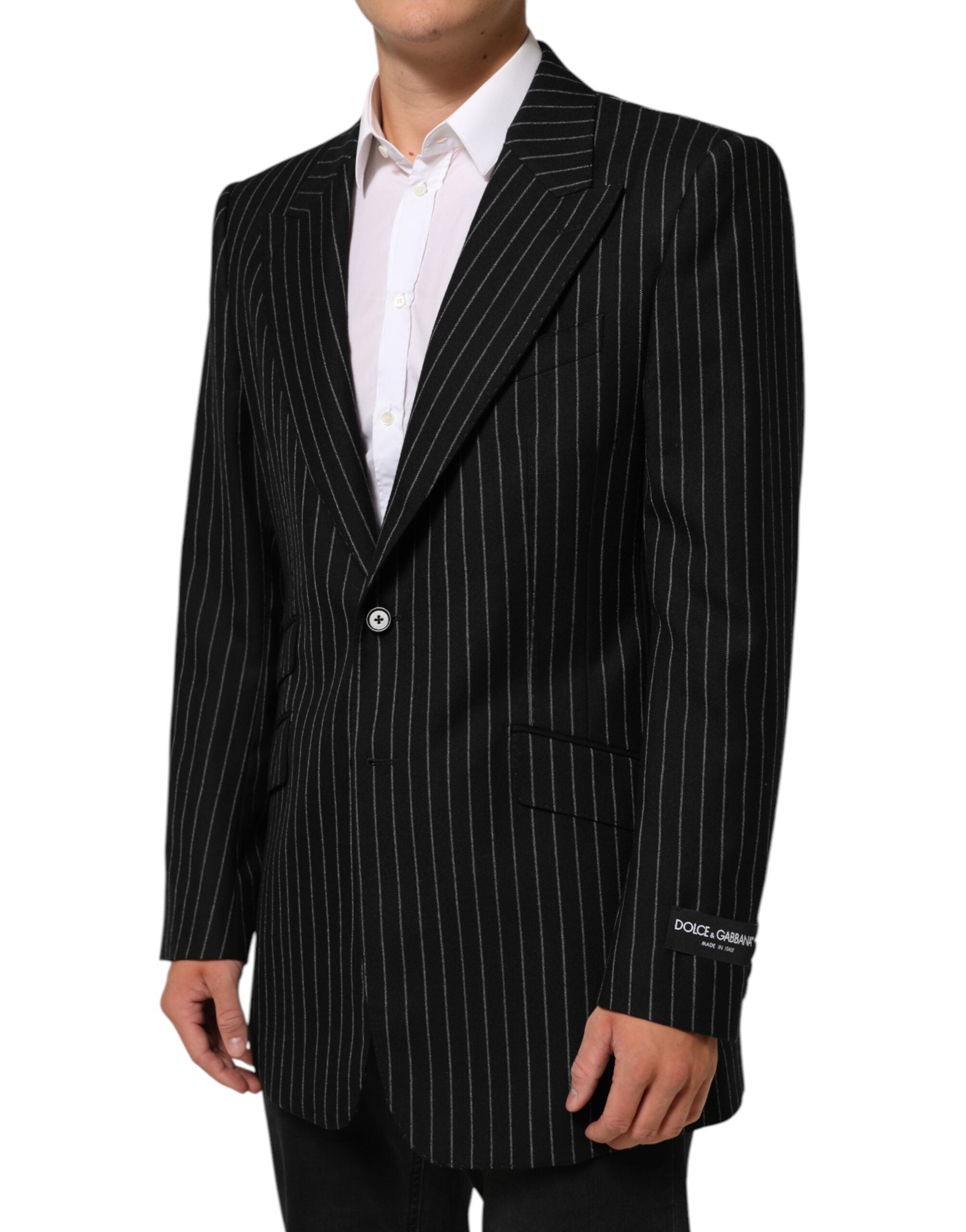 Dolce & Gabbana Dark Gray Stripes 2 Buttons Suit Jacket Men's Blazer