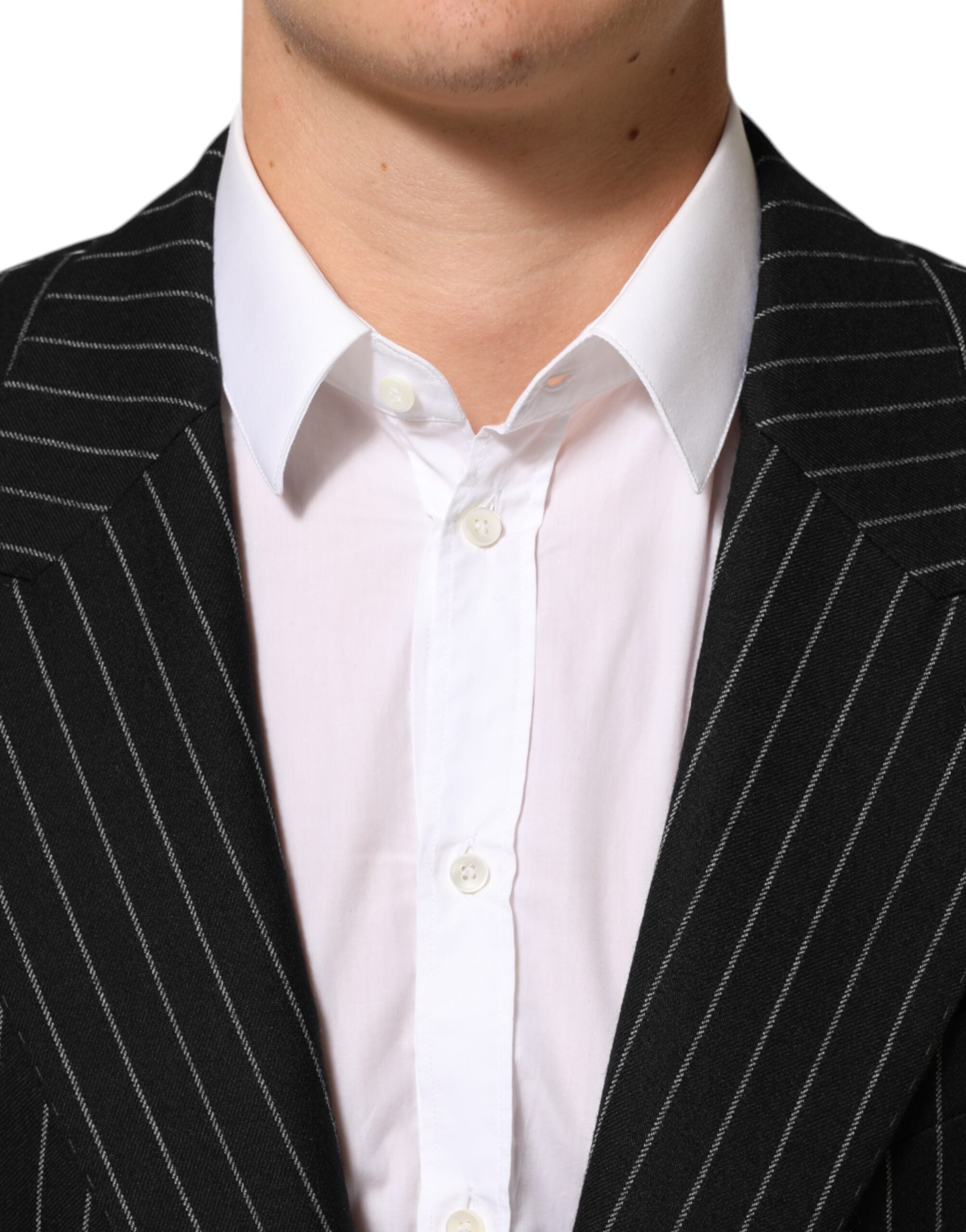 Dolce & Gabbana Dark Gray Stripes 2 Buttons Suit Jacket Men's Blazer