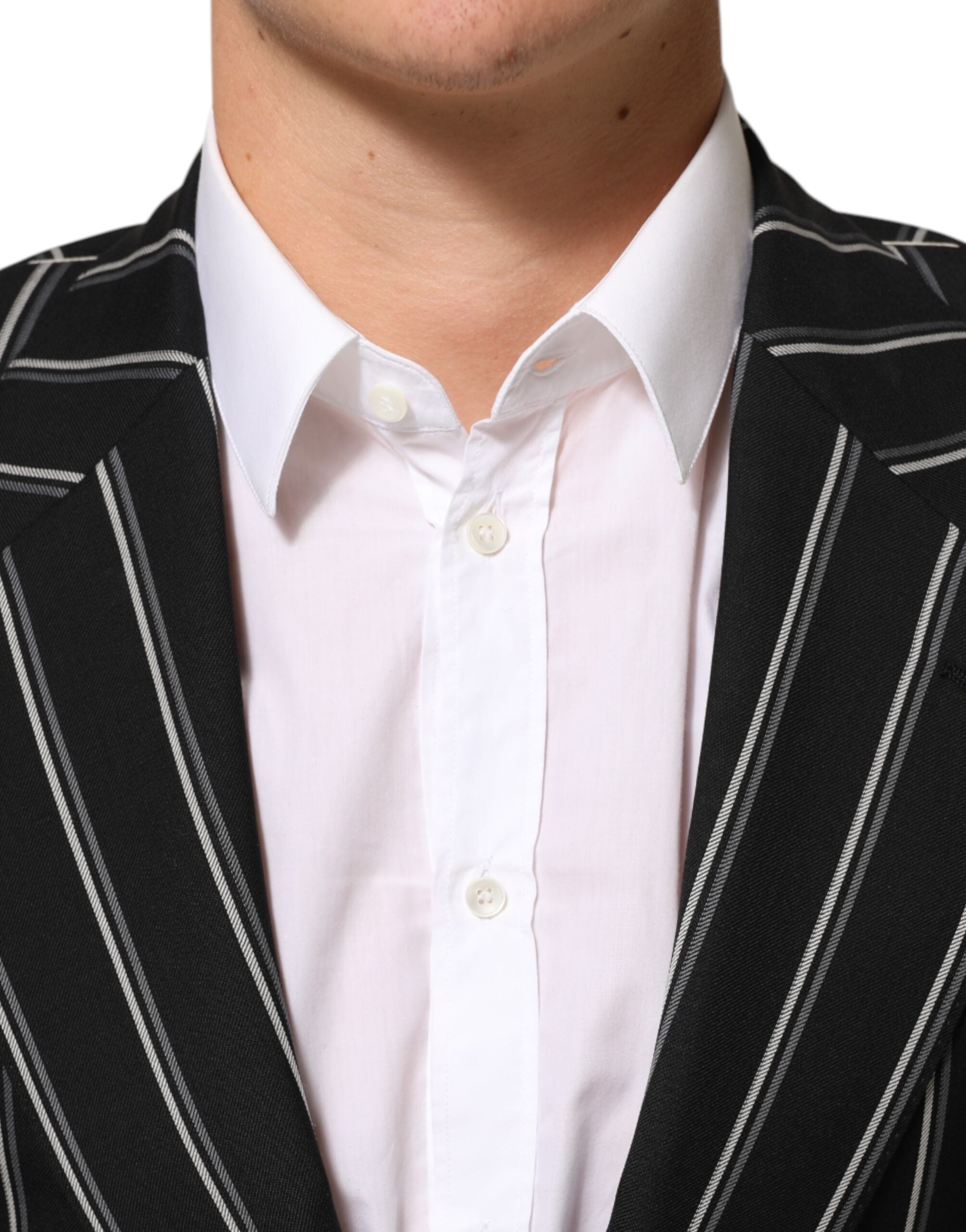 Dolce & Gabbana Dark Gray Stripes SICILIA 1 Button Suit Men's Blazer