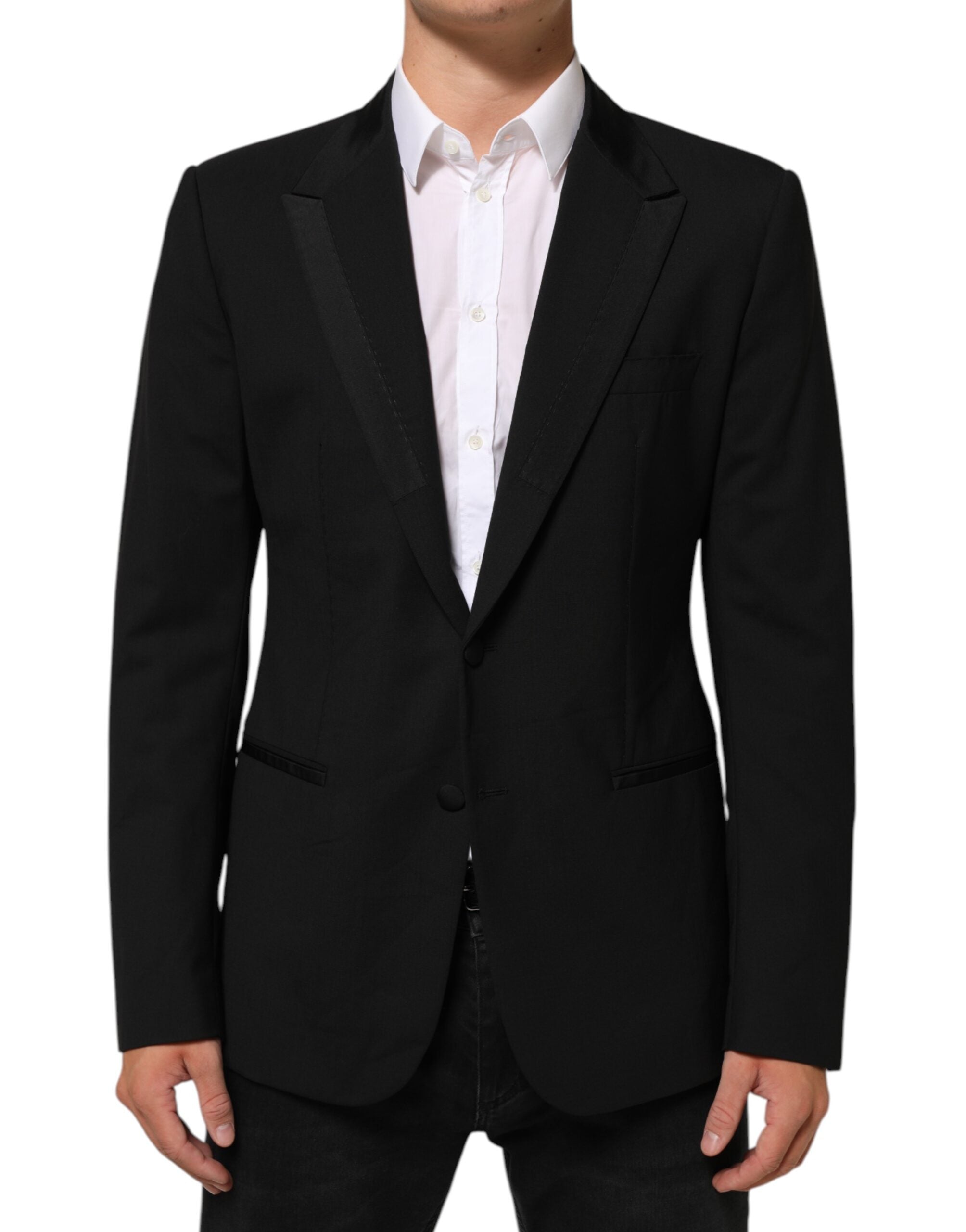 Dolce & Gabbana Black Wool 2 Buttons Suit Men Jacket Men's Blazer